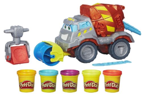 This is an image of The cement Mixer Toy Construction Track Have 5 Non Toxic colors 