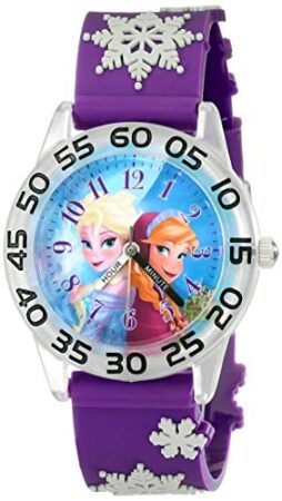 This is an image of Analog Quartz Purple Watch Designed By Disney For Kids
