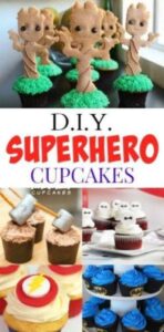 diy superheros cupcakes made with superhero images on the cupcakes 