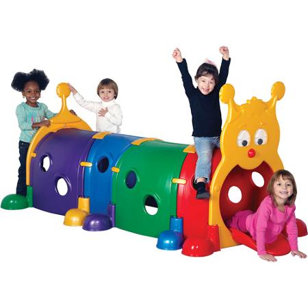 5 kids playing on a Toddler Crawling Tunnel