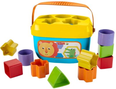 This is an image of toddler's blocks toy with different shapes in colorful colors