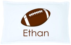 This is an image of boys personalized football printed pillowcase