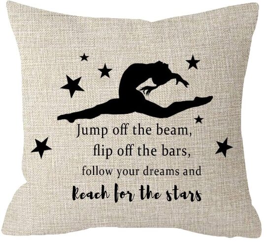 This is an image of girl`s gymnastic bedroom couch pillow