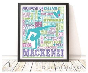 This is an image of girl`s personalized tipography print wall decor