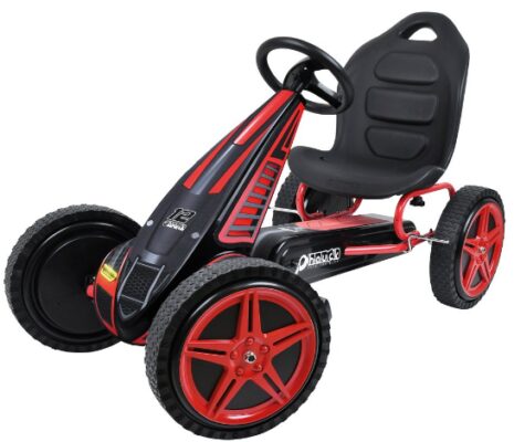 This is an image of hauck hurricane pedal go kart for kids in red color