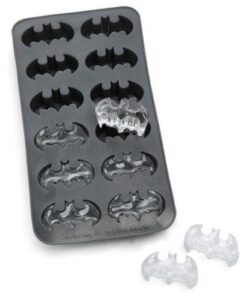 ice cubes shaped with batmans logo