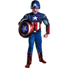 kid in a captain america costume screaming 