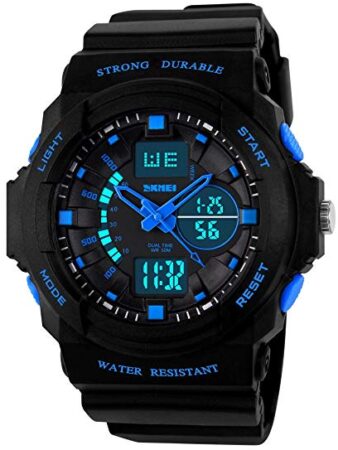 This is an image of Digital Analog Sports Waterproof Outdoor Wristwatch with Alarm Designed for kids