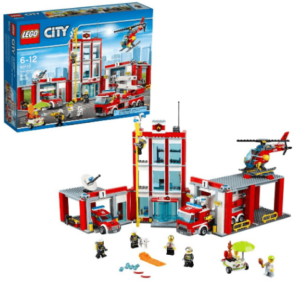 This is an image of kids fire truck lego , Lego City Fire Station