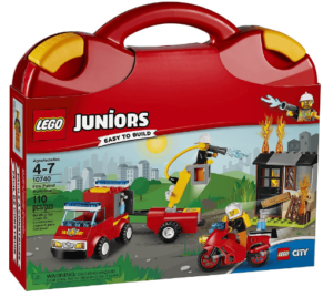 This is an image of kids LEGO Juniors Fire Patrol Suitcase 10740 Toy for 4-7-Year-Olds