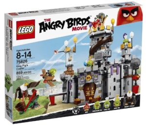 This is an image of kids LEGO Angry Birds 75826 King Pig's Castle Building Kit (859 Piece)