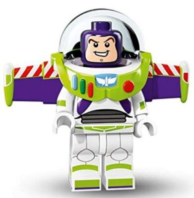 this is an image of kid's lego disney minifigure buzz lightyear in multi-colored colors