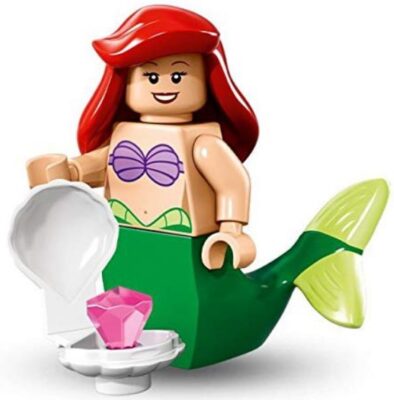this is an image kid's lego disney minifigure ariel little mermaid in multi-colored colors