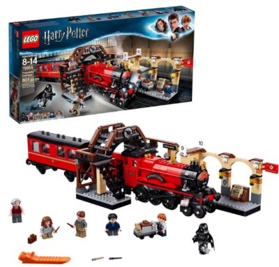 this is an image of kid's harry potter lego building kit in red and bleu colors