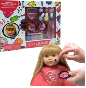 This is an image of kids Washable Makeup set for Dolls and Kids - pretend play Cosmetic Set