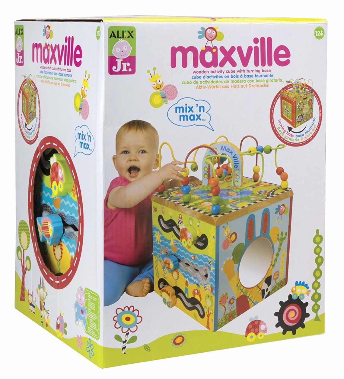 maxville wooden activity cube desgined for kids
