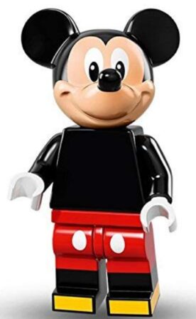 this is an image of kid's lego disney minifigure mickey mouse in red and black colors