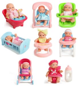 this is an image of baby's potty training mini dolls in multi-colored colors