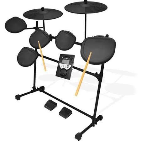 this is an image of a 7 pad digital drum set for kids. 