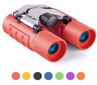 this is an image of kid's binoculars optics mini compact in red color