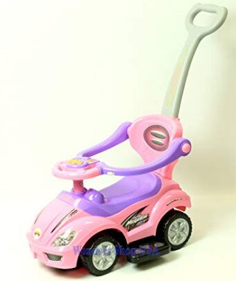 This is an image of pink car toddler wagon handler