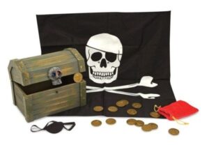  Wooden Pirate Chest Pretend Play Set