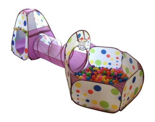 multi-colored Playz Crawling 3-Piece Kids Play Tunnel