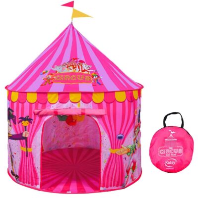 this is an image of kid's teepee play tent in pink color