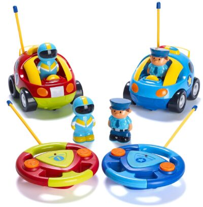 This is an image of police car and race car radio control toys for kids 