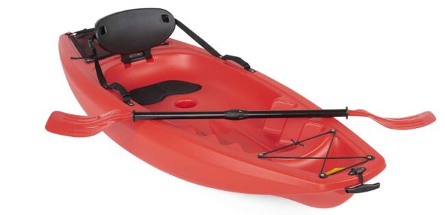 This is an image of a red 6 foot kayak