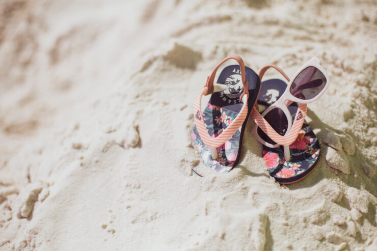 sandals on a beach