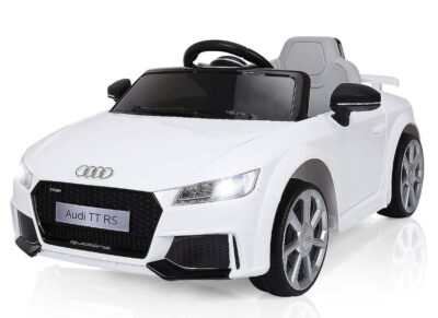 This is an image of a White 12v Audi TT RS Ride on toy