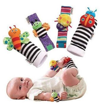 This is an image of a colorful Baby socks toy