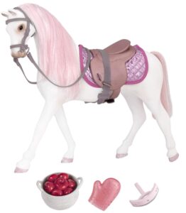 This is an image of a White and pink horse toy