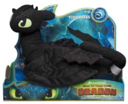 This is an image of a black toothless dragon plush toy