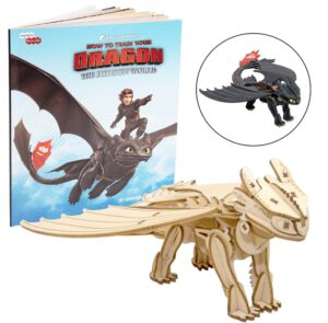 This is an image of a dragon book and wooden build -kit