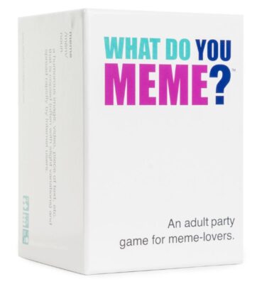 this is an image of a meme lover card game for teens ages 17 and up. 
