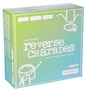 this is an image of a fun & hilarious charades board game for the whole family.