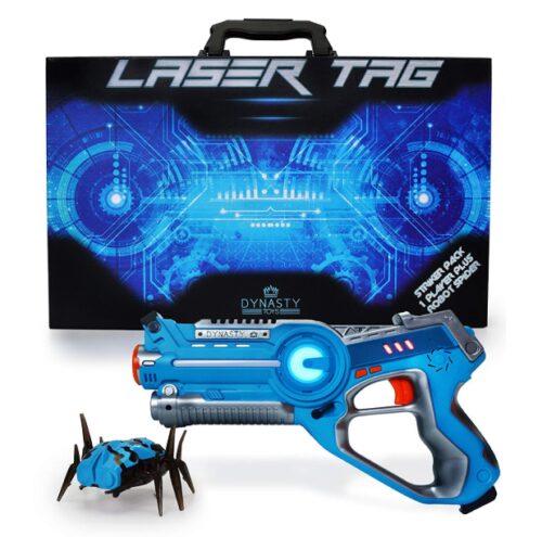 this is an image of a laser tag and robot bug striker pack for kids. 