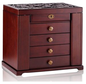 This is an image of Brown Jewelry box with mirror