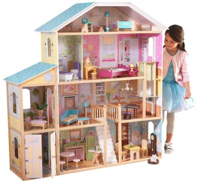 This is an image of kid's wooden dollhouse 