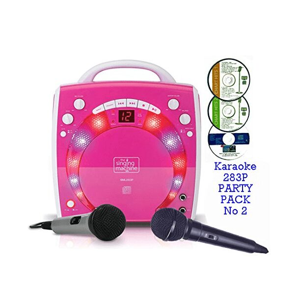 PINK Portable Karaoke Machine & CD Player for girls