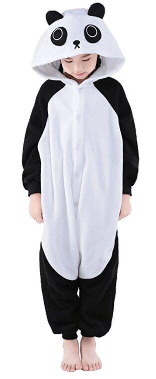NEWCOSPLAY Unisex Children Panda Pyjamas Halloween Kids Onesie Costume