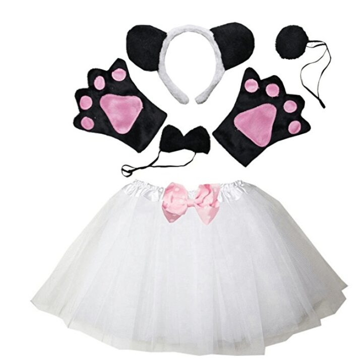 Kirei Sui Kids Animal Costume Ears Headband Bowtie Tail Tutu Paws Set