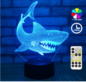 This is an image of kids shark 3d night light lamp