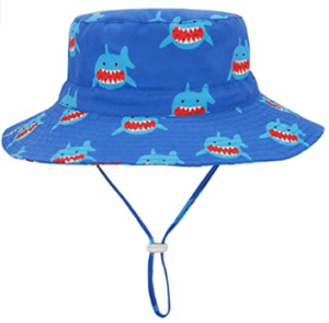 This is an image of kids Durio Baby Sun Hat Summer Beach UPF 50+ Sun Protection Baby Boy Hats Toddler Sun Hats Cap for Baby Girl Kid Bucket Hat