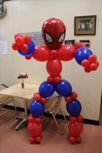 spider man shaped from balloons