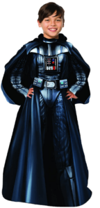 This is an image of kidsStar Wars Being Darth Vader Youth Soft Throw Blanket with Sleeves