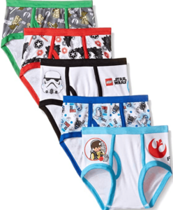This is an image of kids star wars pattern underwear, pack of 5, Star Wars Little Boys' Lego 5-Pack Underwear Brief