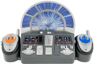 This is an image of kids star wars walkie talkie set, eKids Star Wars Ep 9 Command Center with Kid Friendly Walkie Talkies & Speech & Sound Effects